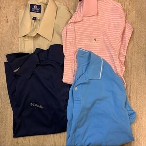 Men’s XL polo as button down tops Columbia, st johns bay, Stanford bundle